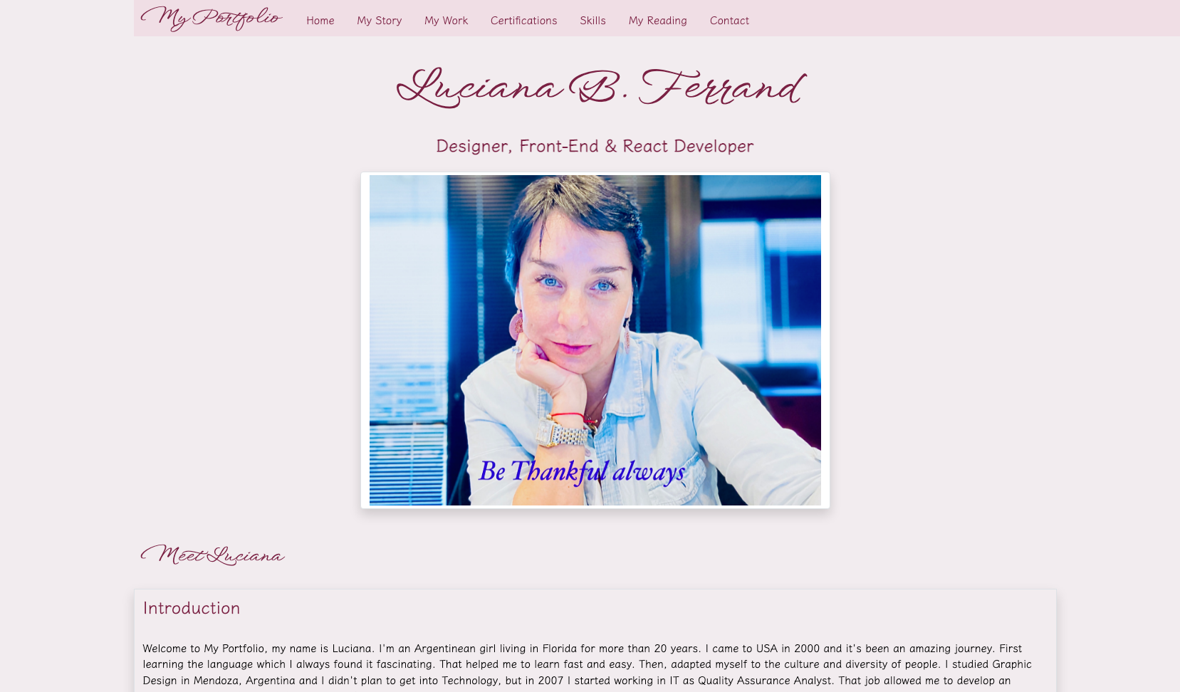 Initial portfolio website