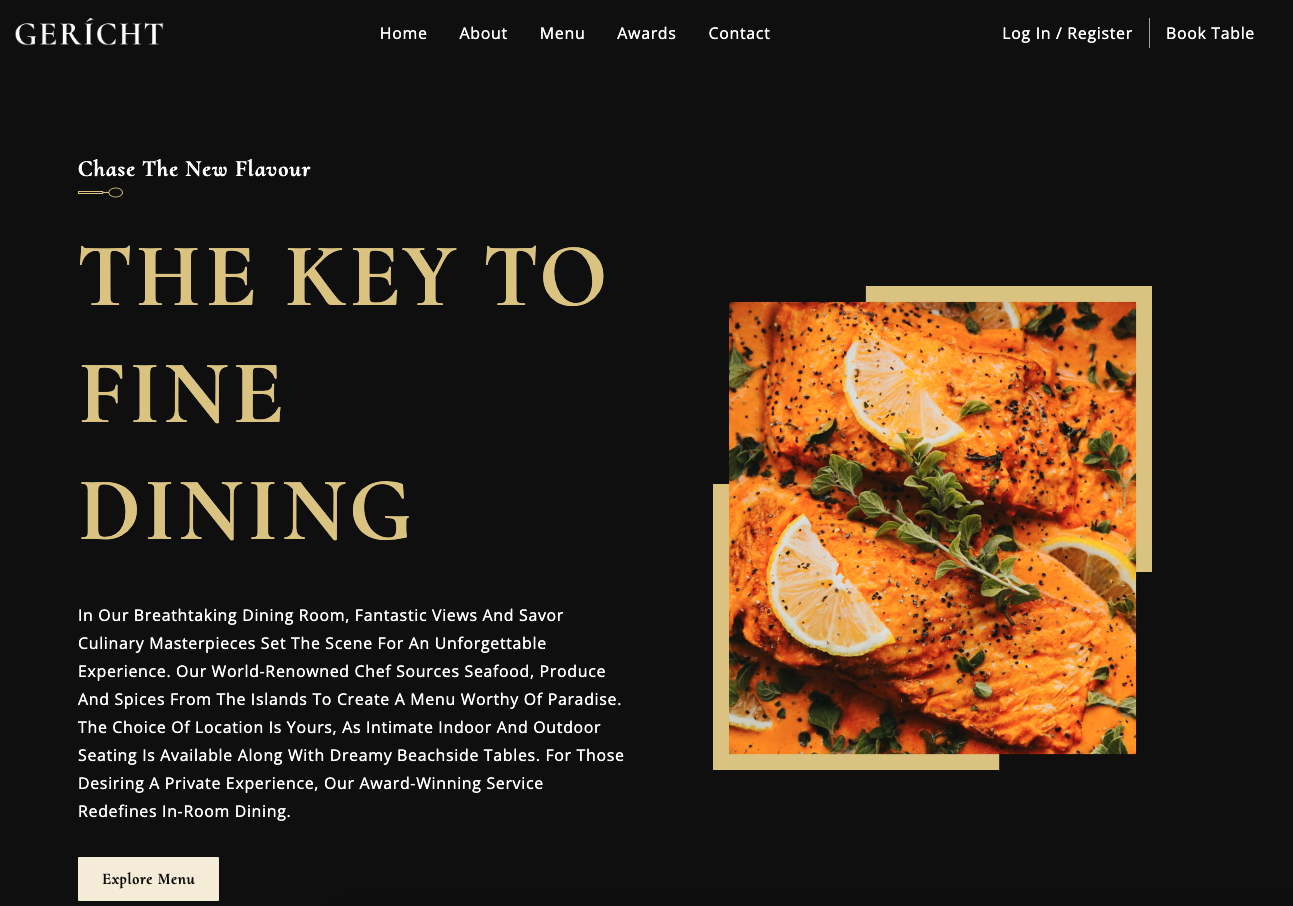 Restaurant React website